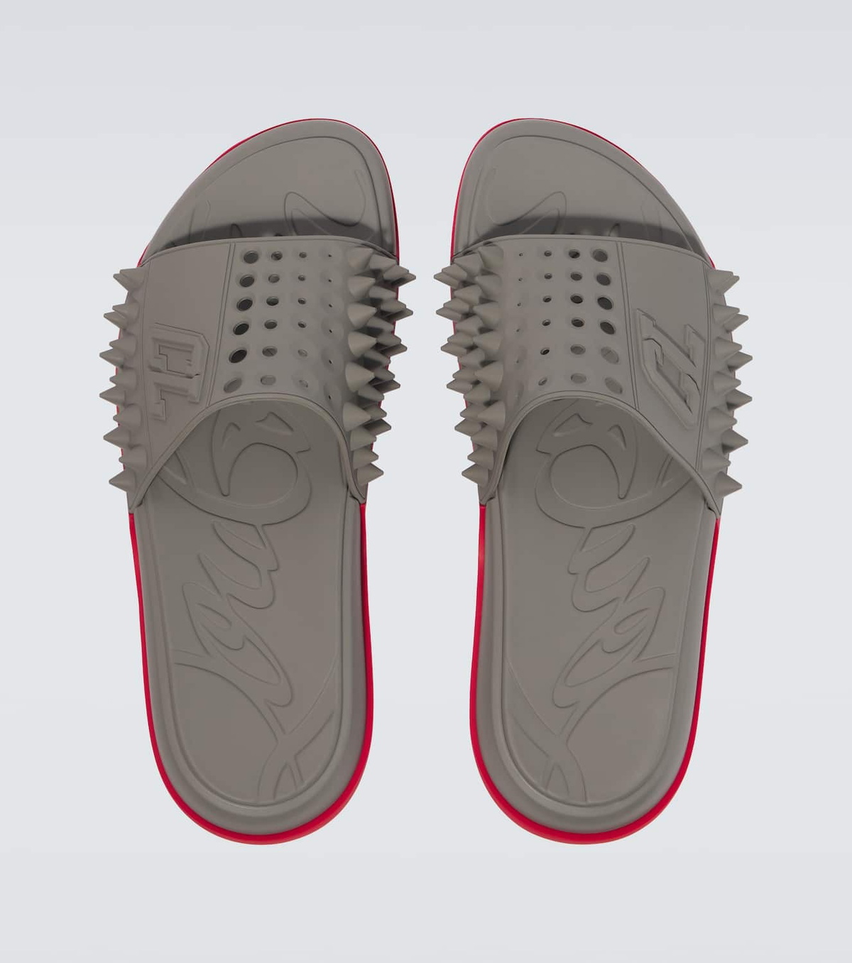 Christian Louboutin Take It Easy perforated spiked slides