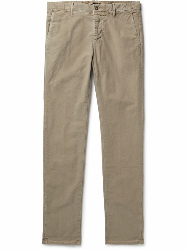 Photo: Incotex - Slim-Fit Garment-Dyed Cotton-Blend Twill Trousers - Neutrals