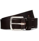 Mr P. - 3cm Dark-Brown Leather Belt - Brown