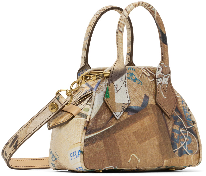 【限定】Vivienne Westwood ベージュ＆ブルーミニYasmineバッグ Vivienne Westwood Beige Mini Yasmine Bag Vivienne Westwood