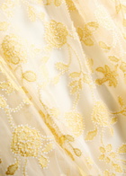 Rotate Birger Christensen Floral-embellished Tulle Mini Dress Yellow