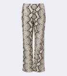 Róhe Snake-effect leather straight pants