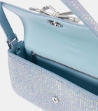 Self-Portrait Bow-detail embellished denim shoulder bag