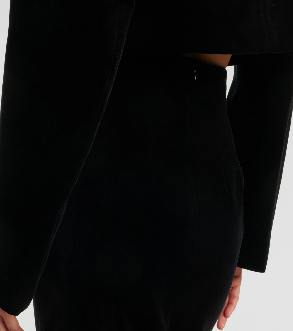 Khaite Lachlan cotton velvet pencil skirt