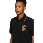 Dolce and Gabbana Black Embroidered Logo Polo