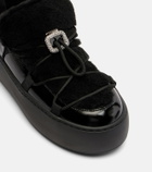 Roger Vivier Viv' Up shearling and patent leather sneakers