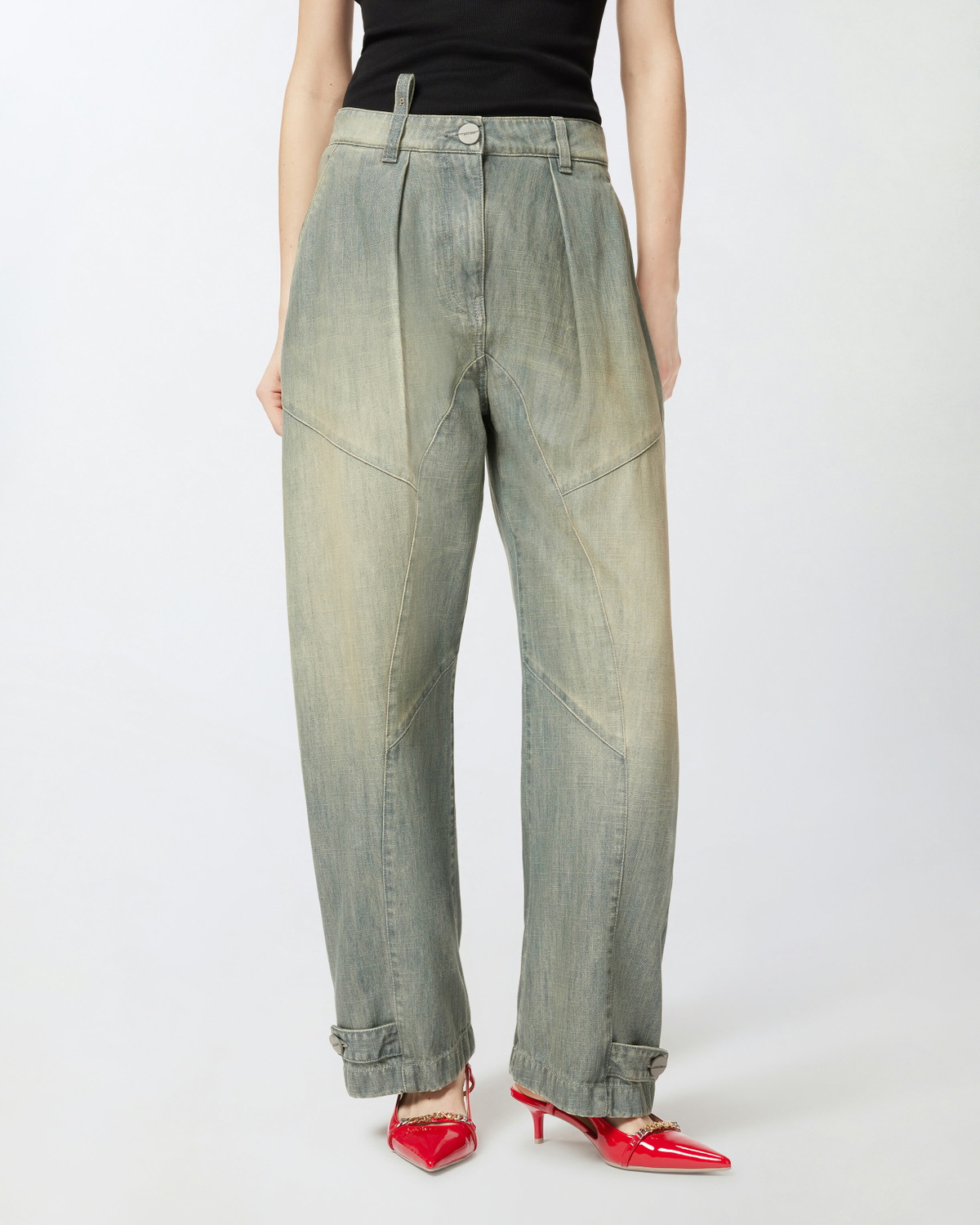 Pinko Vintage Denim P Pants Jeans With Balloon Leg Light Vintage Wash