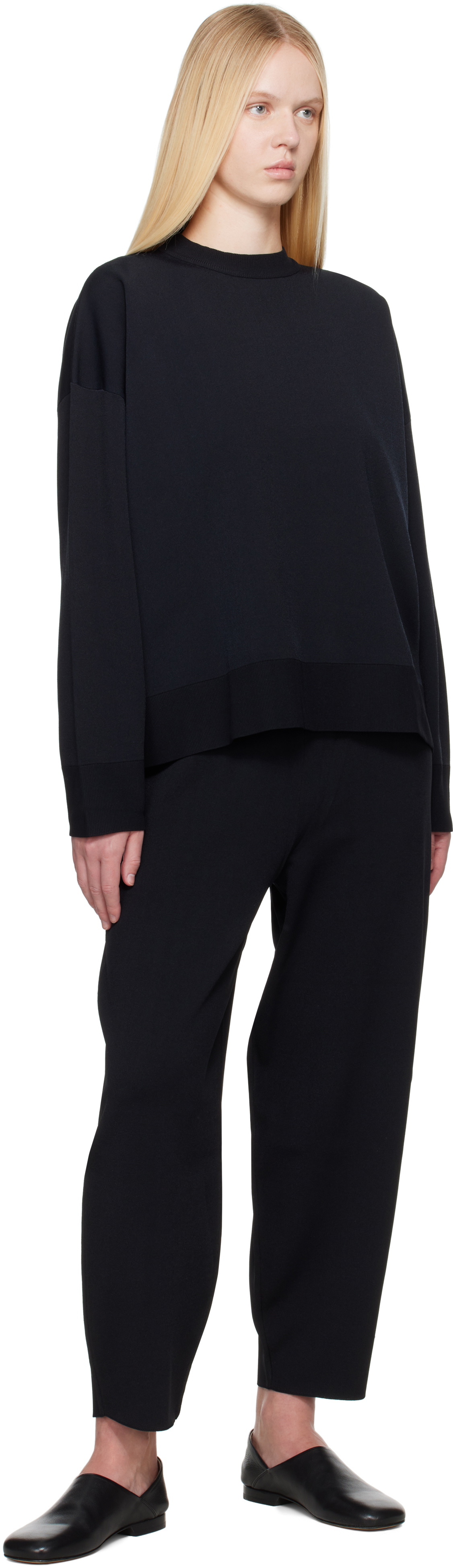 Studio Nicholson Navy Idro Knit Sweater