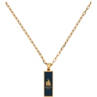 Lanvin Gold and Blue Charm Necklace
