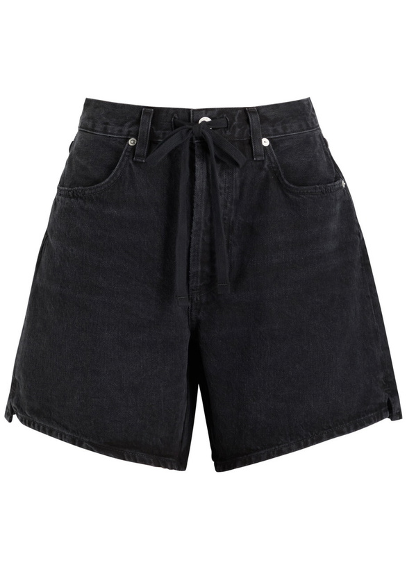 Photo: Citizens OF Humanity Brynn Drawstring Denim Shorts Black