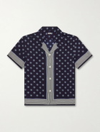 BODE - Camp-Collar Printed Silk-Voile Shirt - Blue