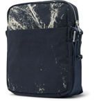 Maison Margiela - Paint-Splattered Cotton-Twill Messenger Bag - Blue