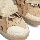 Lanvin Men's Suede Curb Sneakers in Taupe
