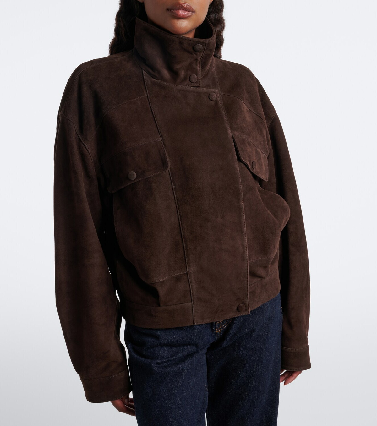 Nour Hammour Suede blouson jacket