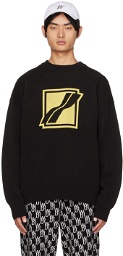 We11done Black Crewneck Sweater