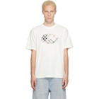 Burberry White Check Knight Stamp Cotton T-shirt