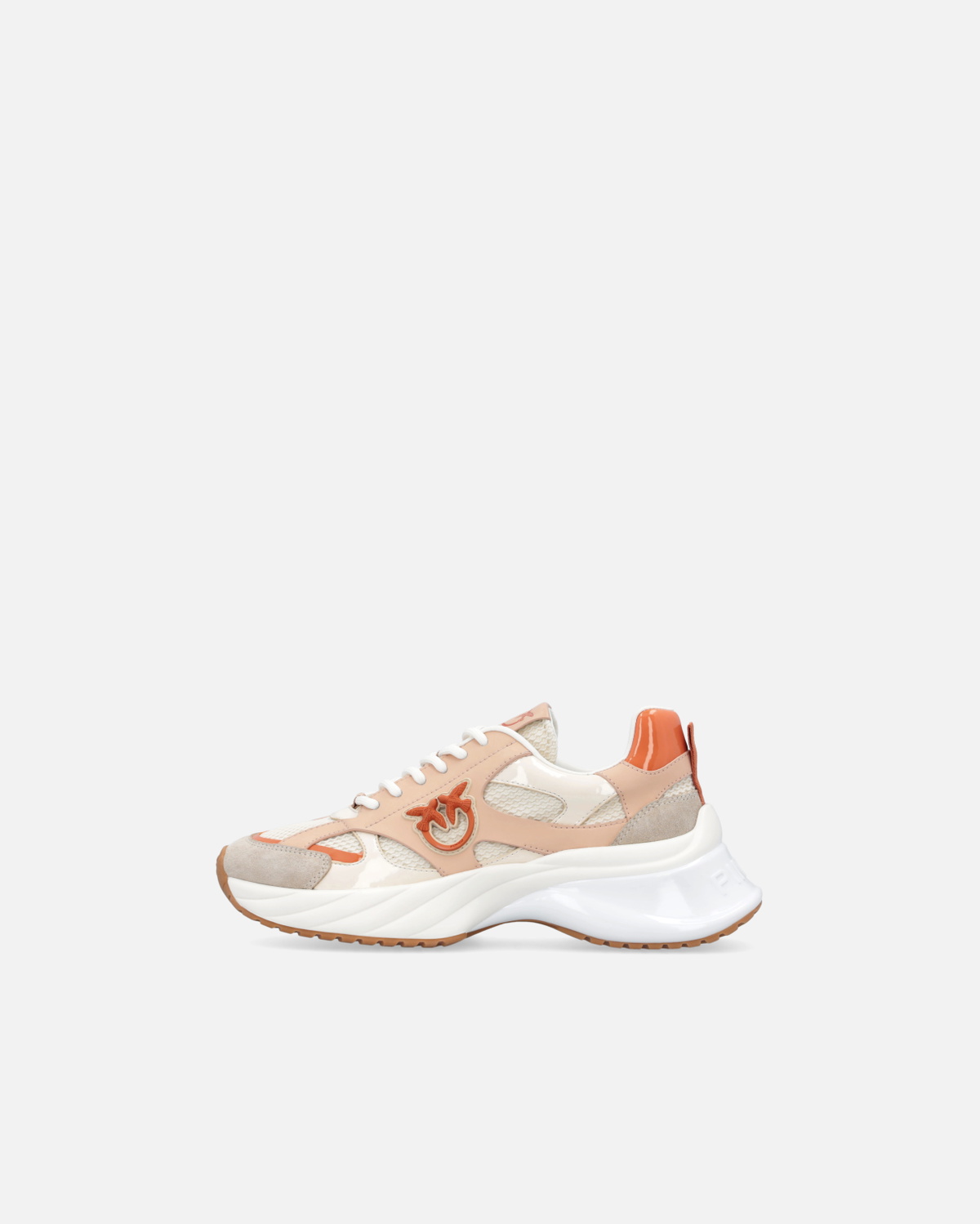 Pinko Neutral Coloured Ariel Sneakers With Patent Details Vexillum Purple