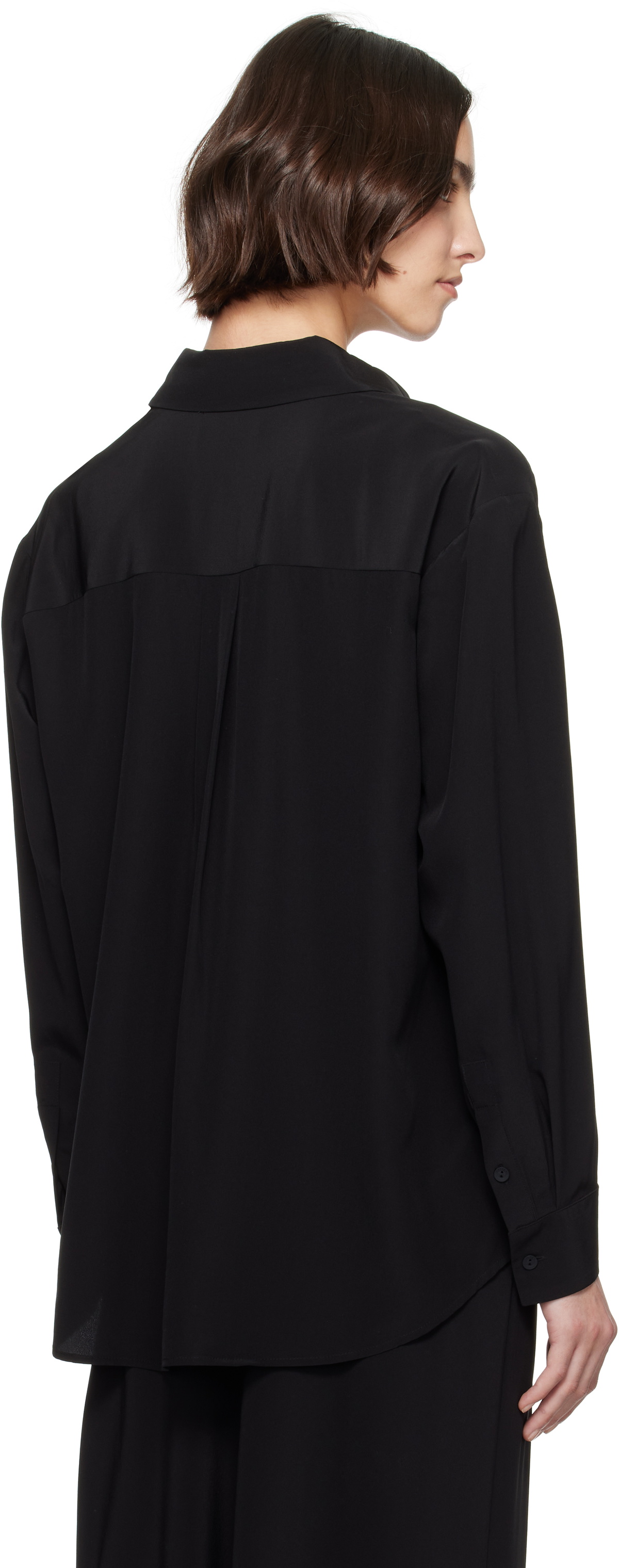 Matteau Black Long Sleeve Silk Shirt