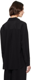 Matteau Black Long Sleeve Silk Shirt