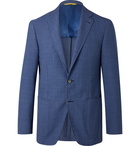 Canali - Kei Slim-Fit Checked Wool-Blend Seersucker Suit Jacket - Blue