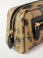 TOM FORD - Leopard-Print Full-Grain Leather Wash Bag