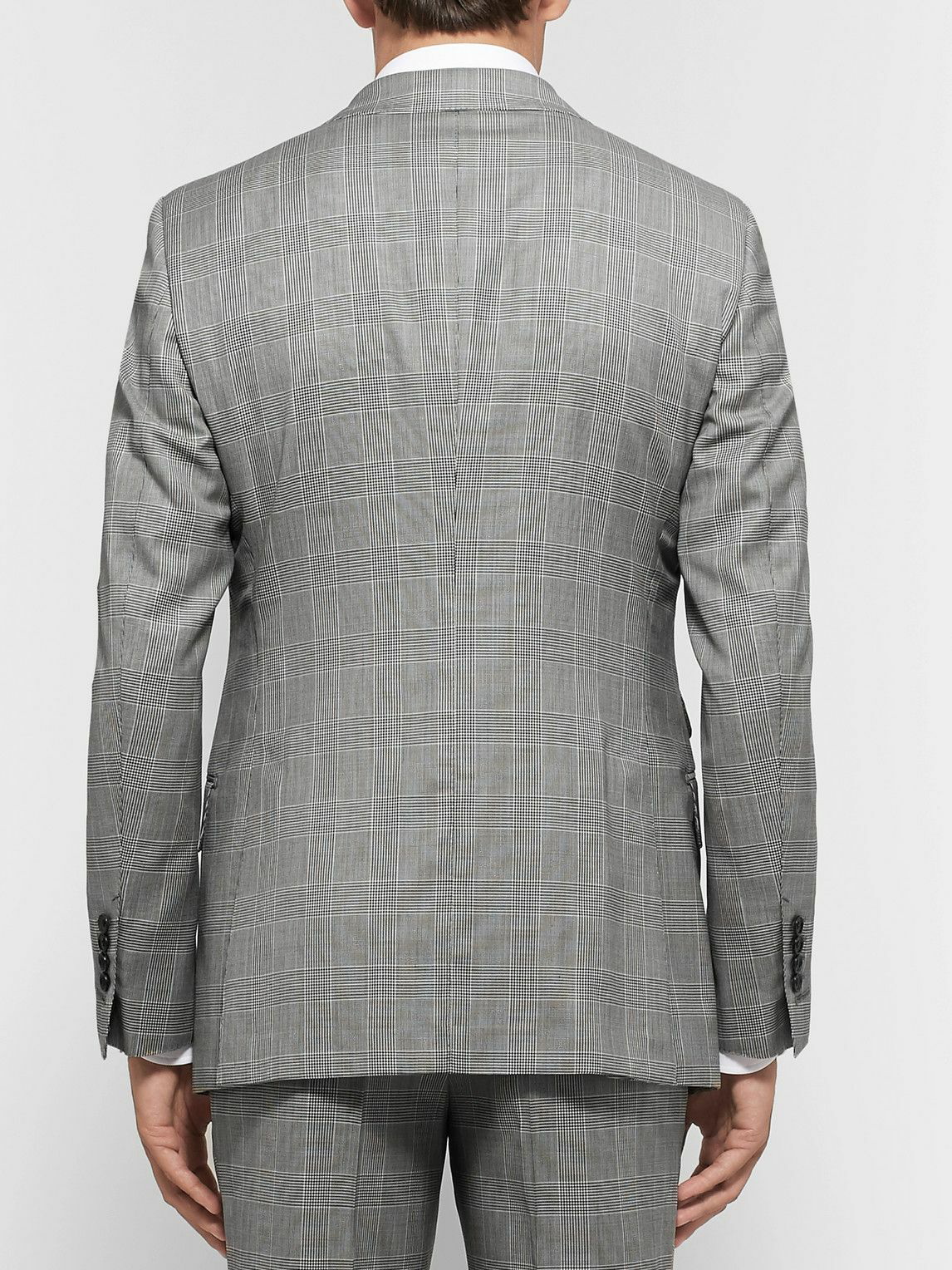 Prince Of Wales Checked Wool Suit Jacket