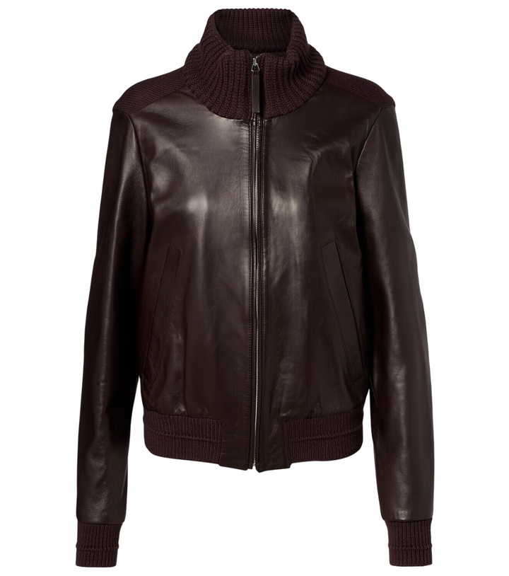 Photo: Proenza Schouler Elenora wool-trimmed leather jacket