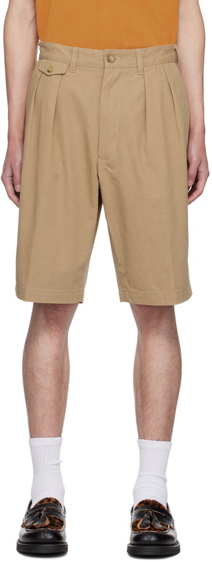Photo: BEAMS PLUS Beige 2 Pleats Shorts