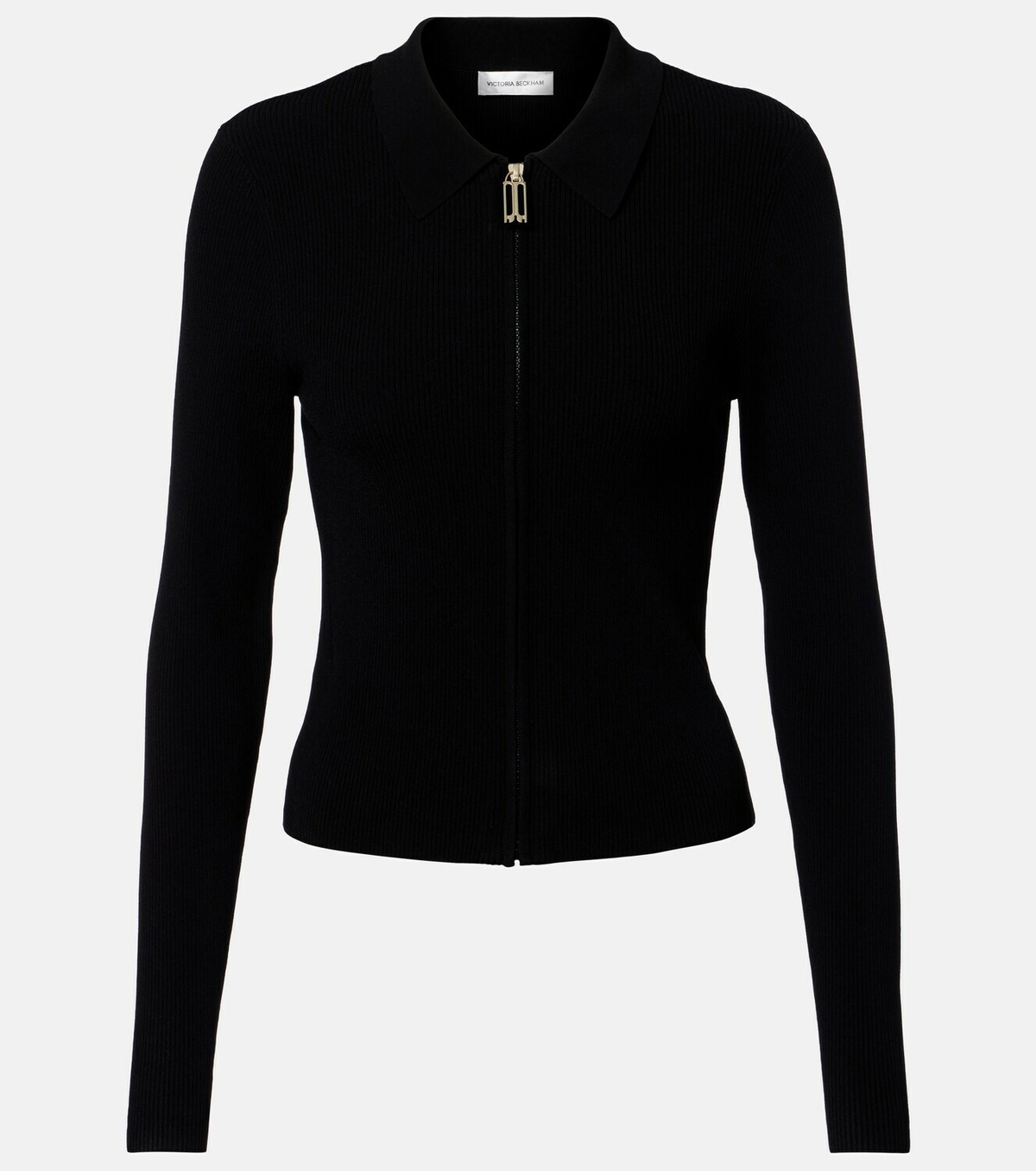 Victoria Beckham Mila ribbed-knit zip-up top
