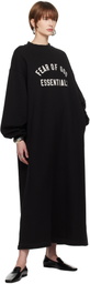 Fear of God ESSENTIALS Black Fleece Crewneck Midi Dress