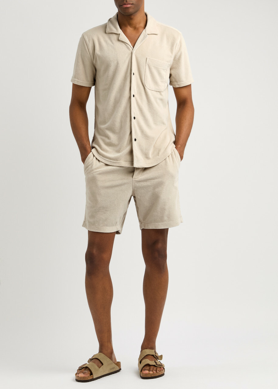 Paige Lee Cotton-blend Terry Shorts Cream