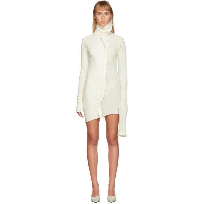 Christina Seewald SSENSE Exclusive Off-White Split Dress Sweater