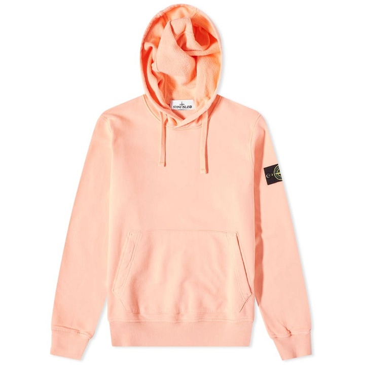Photo: Stone Island Men's Brushed Cotton Popover Hoody in Peach