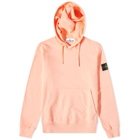 Stone Island Men's Brushed Cotton Popover Hoody in Peach