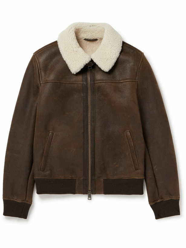 Photo: Boglioli - Shearling Bomber Jacket - Brown