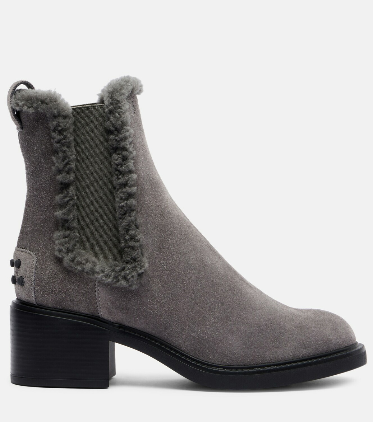 Tod's 60 shearling-trimmed suede ankle boots