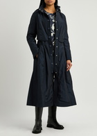 High In Depth Hooded Shell Parka Coat Navy