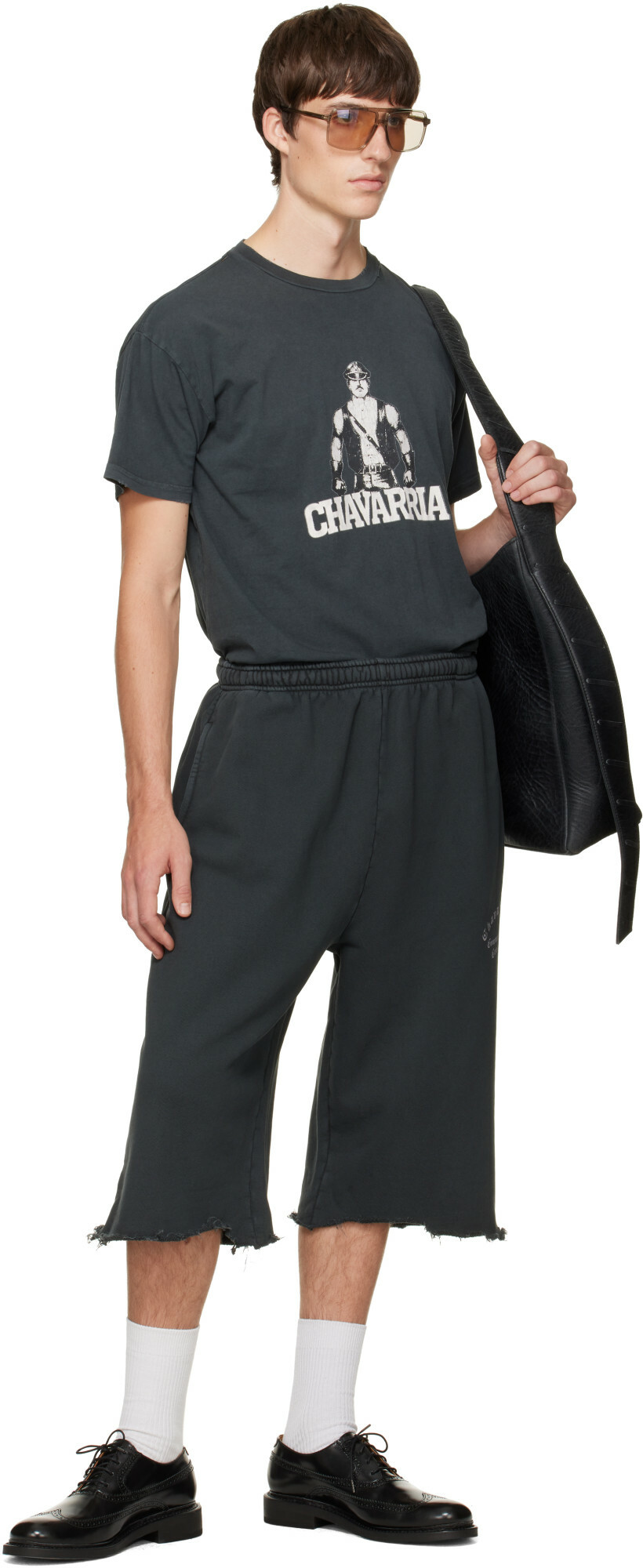 WILLY CHAVARRIA Black 'Leather Daddy' Easy T-shirt