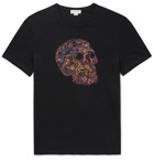 Alexander McQueen - Printed Cotton-Jersey T-Shirt - Black