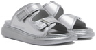 Alexander McQueen Silver Rubber Sandals