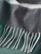 Begg & Co - Arran Edgar Fringed Checked Cashmere Scarf - Blue