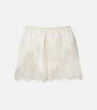 Dôen Iona lace-trimmed silk shorts