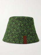 Loewe - Reversible Logo-Jacquard Cotton-Blend and Shell Bucket Hat - Green