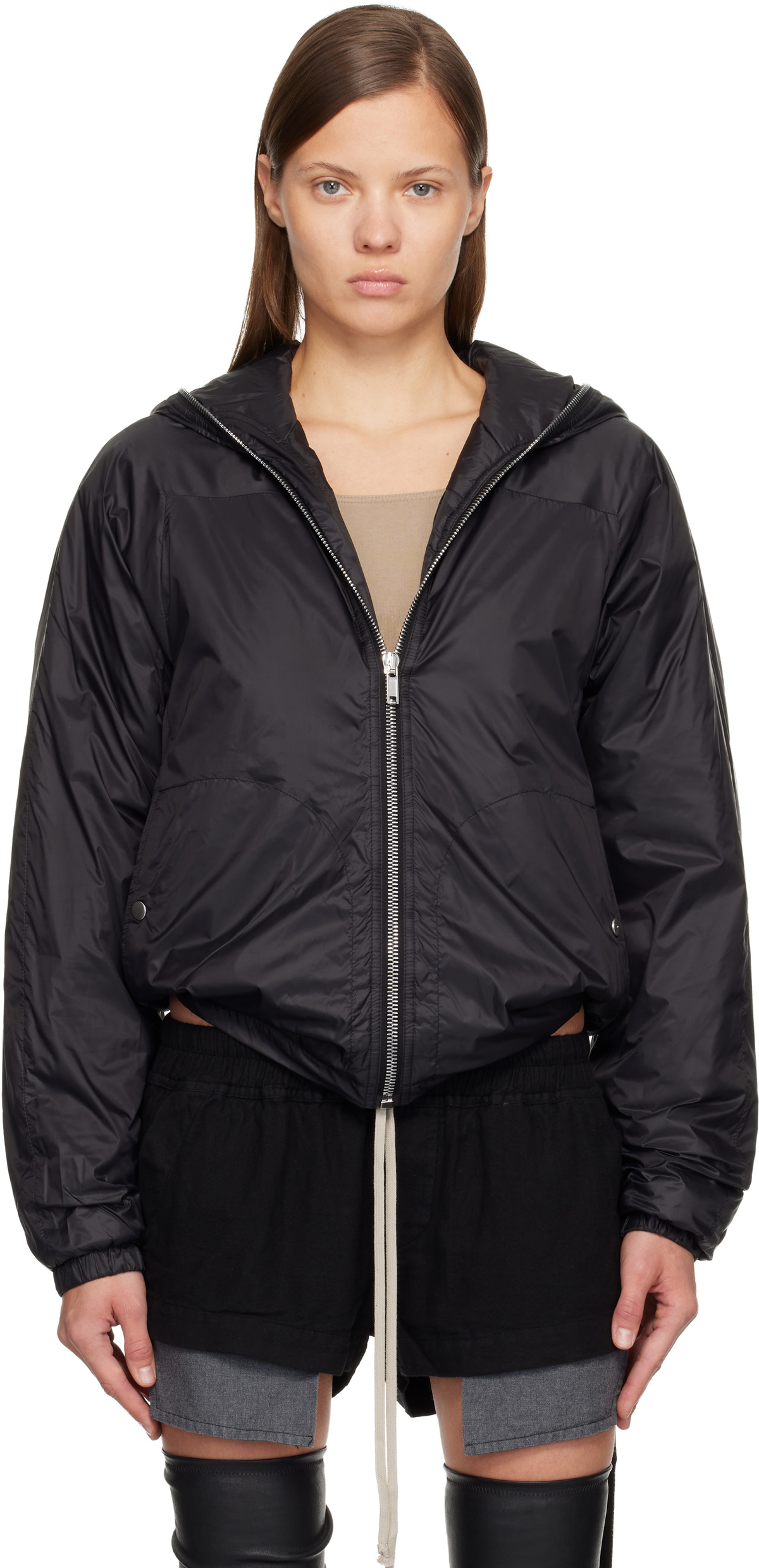 Rick Owens DRKSHDW Black Concordians Sealed Windbreaker Jacket