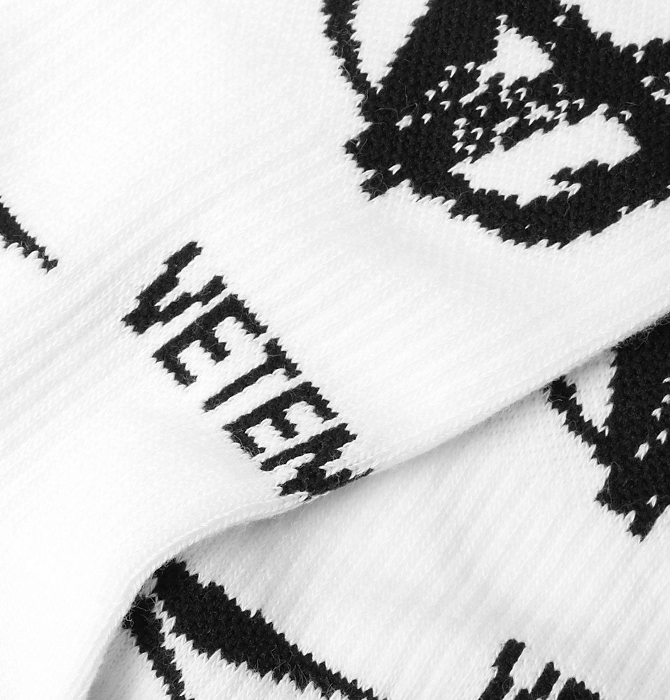 Shop VETEMENTS Blended Fabrics Logo Socks & Tights by TrendShop84