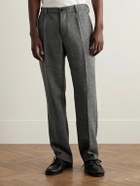 Portuguese Flannel - Straight-Leg Pleated Wool Suit Trousers - Gray