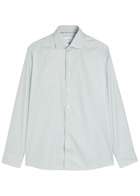 Eton Houndstooth Cotton-twill Shirt Light Green