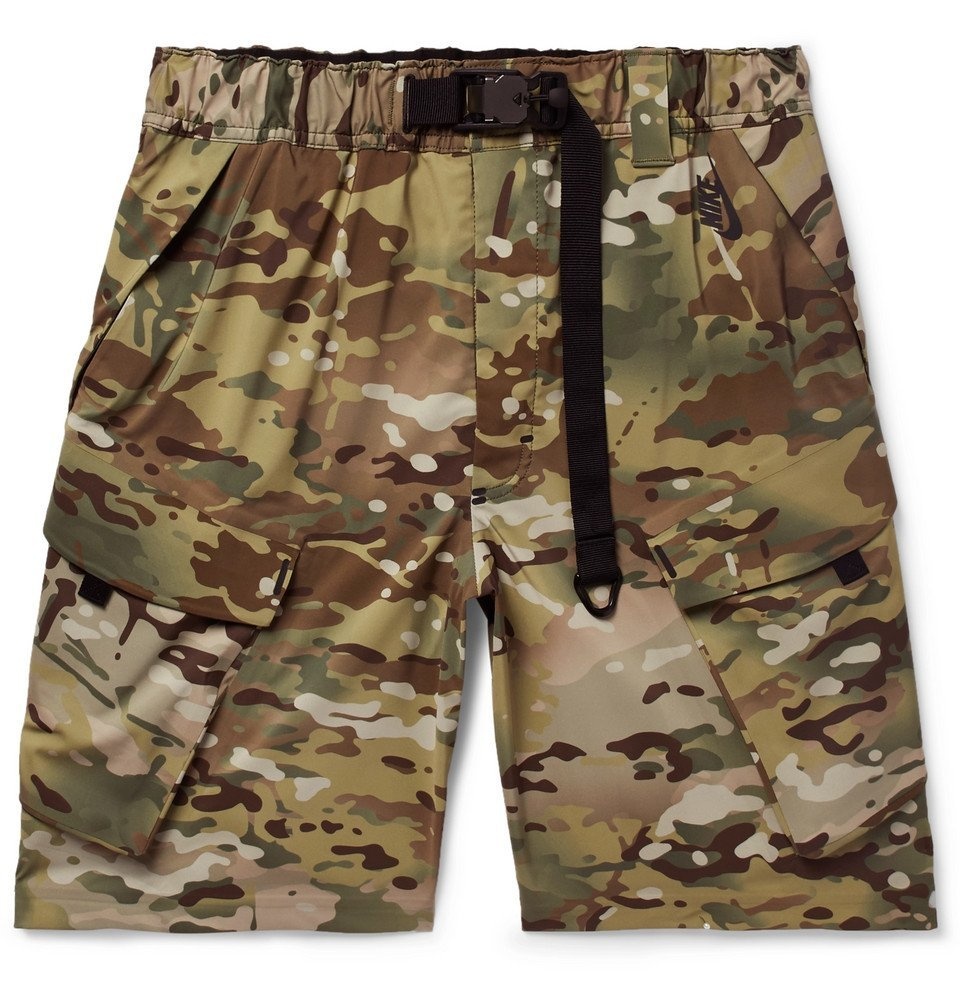 Photo: Nike - NikeLab Camouflage-Print Stretch-Shell Shorts - Men - Army green