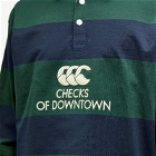 Checks Downtown Men's x Canterbury Hoop Striped Rugby Shirt in Navy/Pine Grove Green