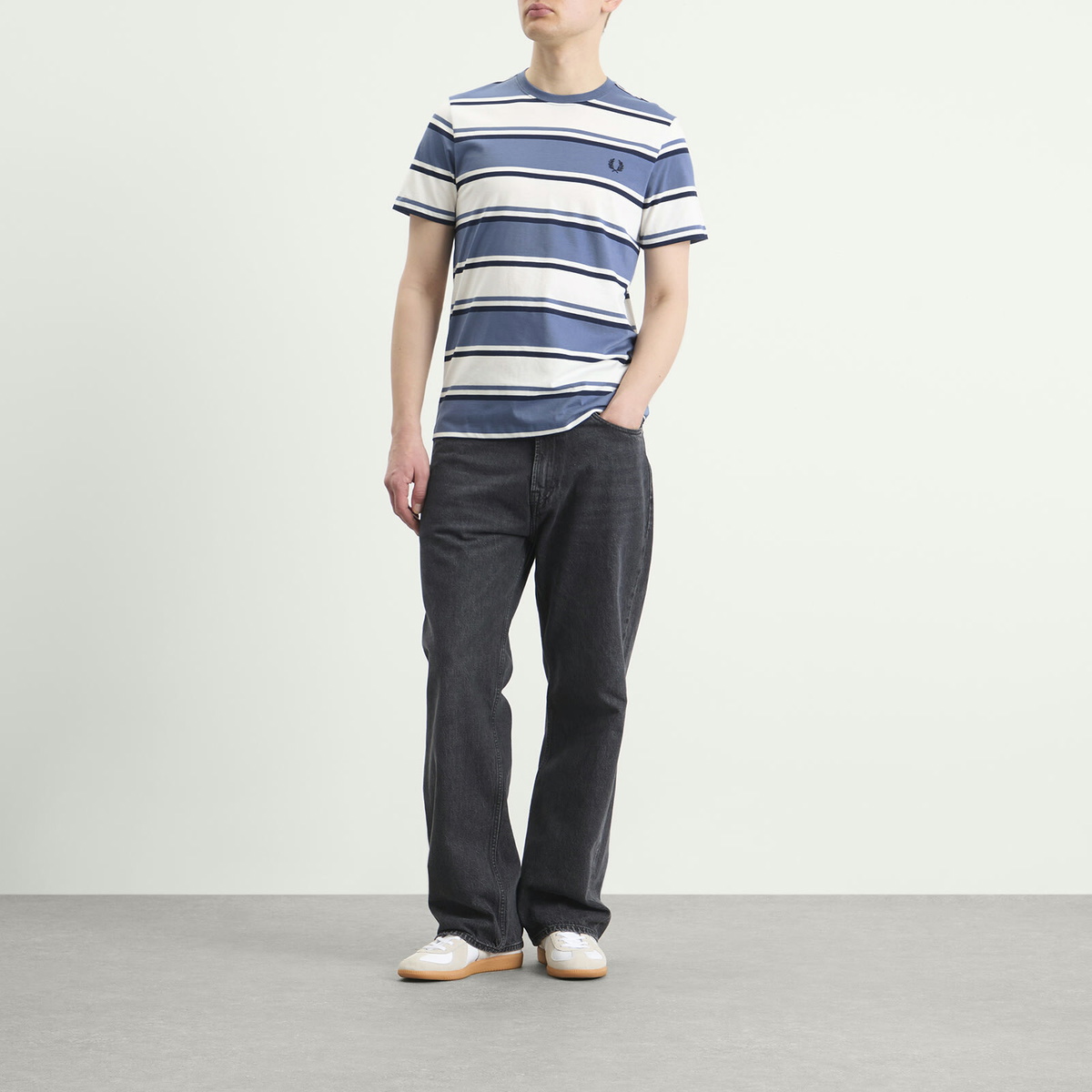 Fred Perry Men's Bold Striped T-Shirt in Ace Blue